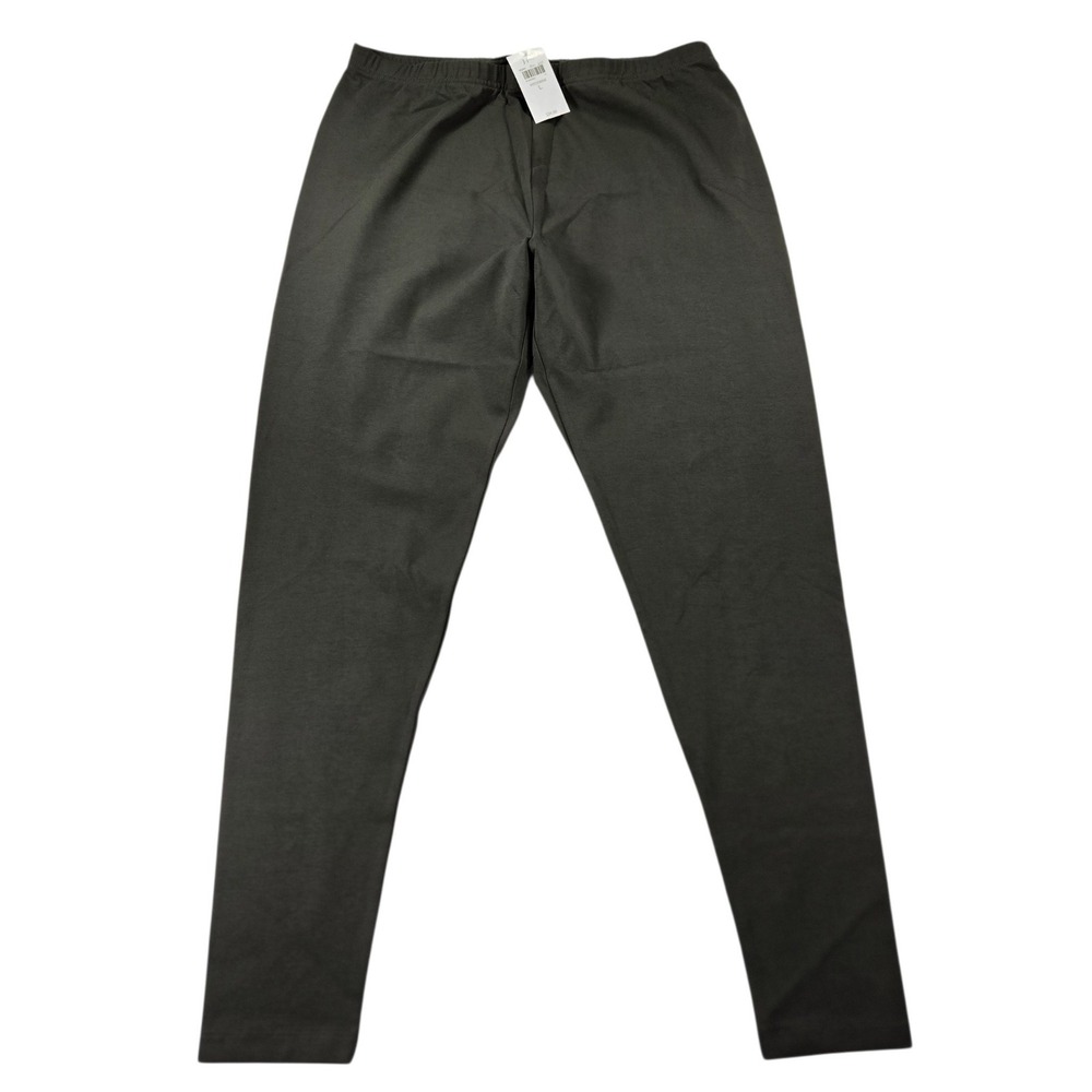 NEW J. Jill Womens Large Pima Ankle Leggings Woodbine Dark Green Cotton Stretch